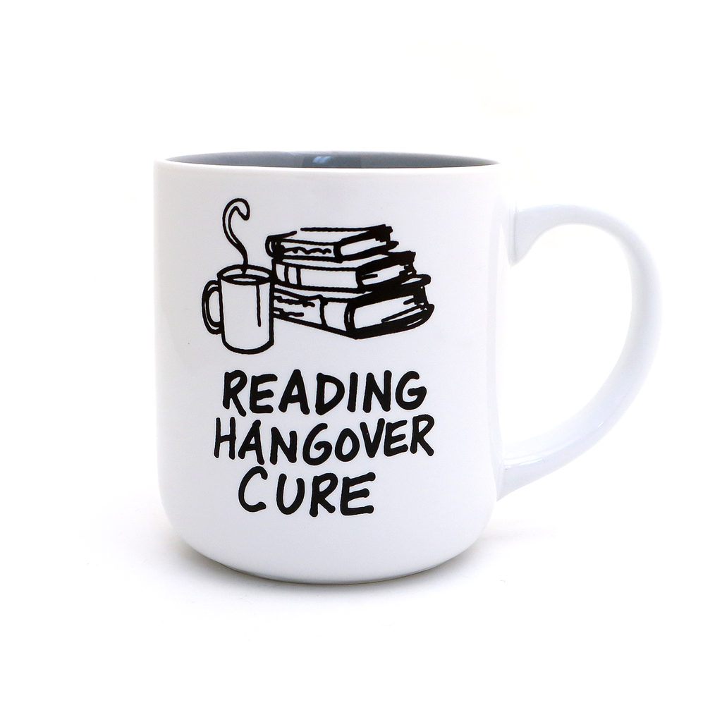 Reading hangover cure mug, gift for book lover or reader