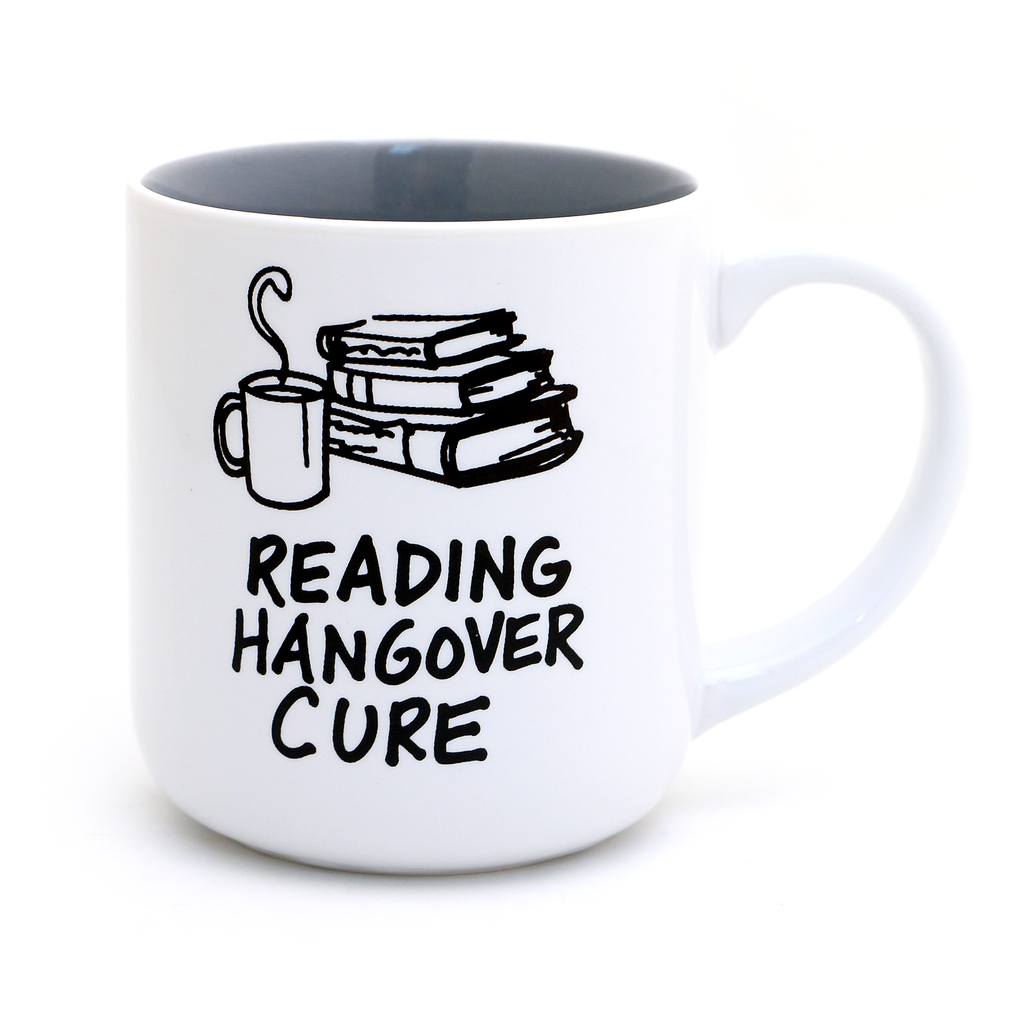 Reading hangover cure mug, gift for book lover or reader