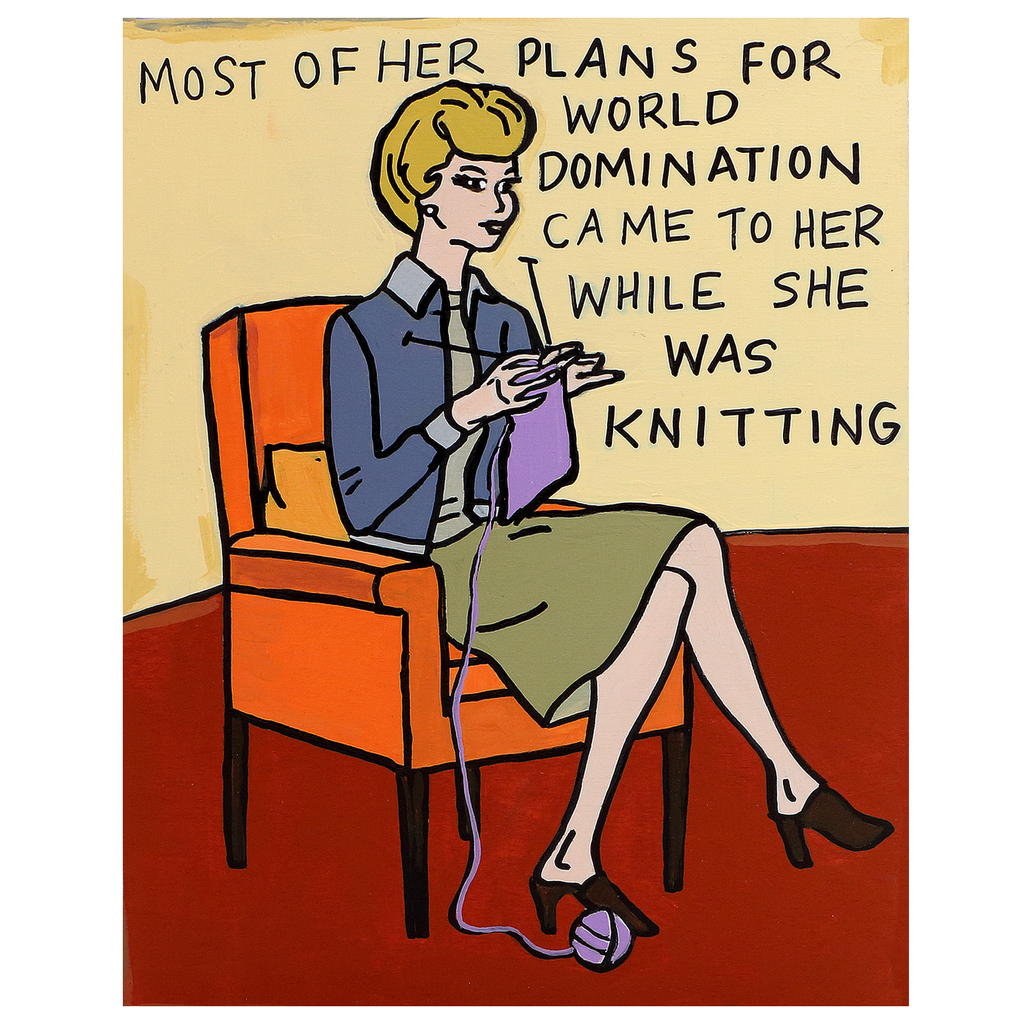 World Domination Plans While Knitting Print