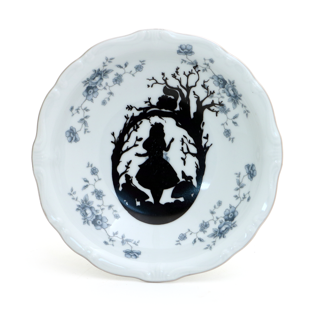 Alice in Wonderland Oval Silhouette upcycled vintage dish, finger bowl