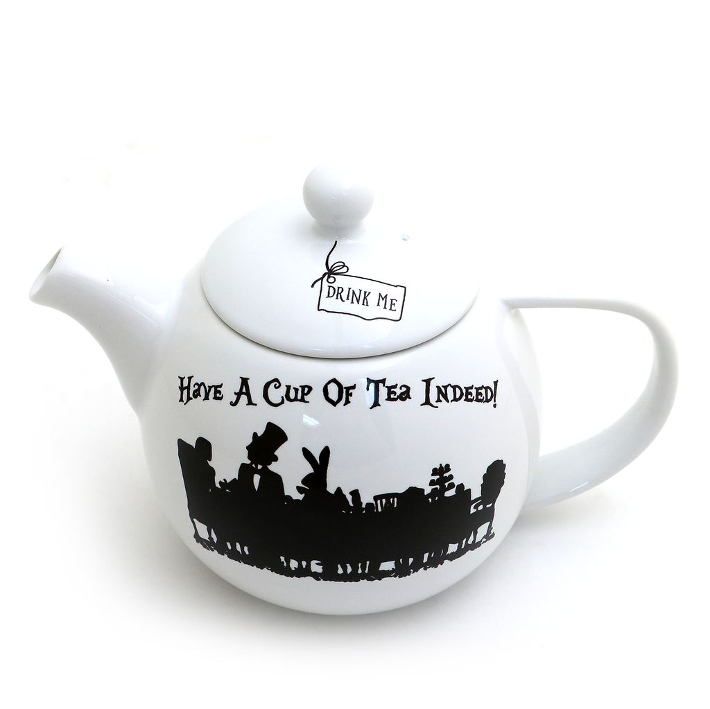 Alice in Wonderland round teapot, Mad Hatter teapot, tea for one
