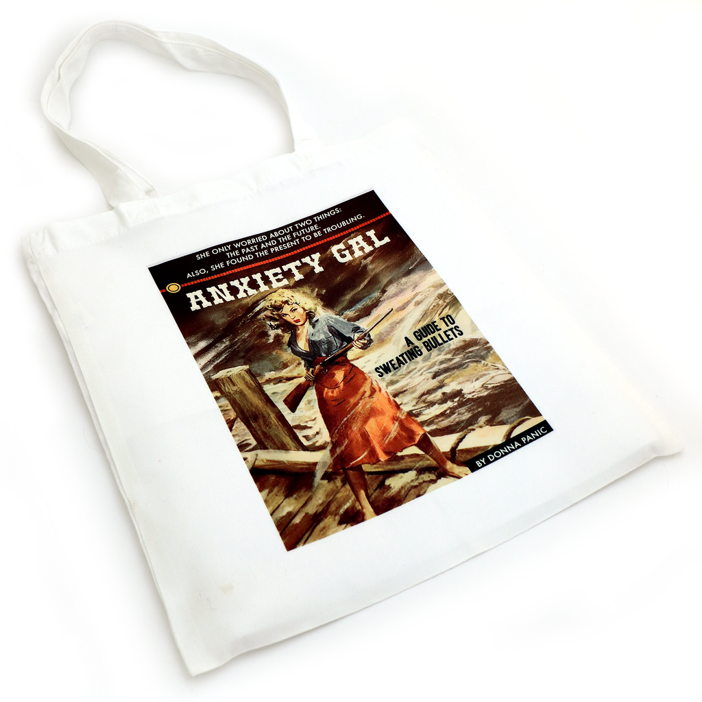 Anxiety Gal Tote Bag, Gift for reader or book lover