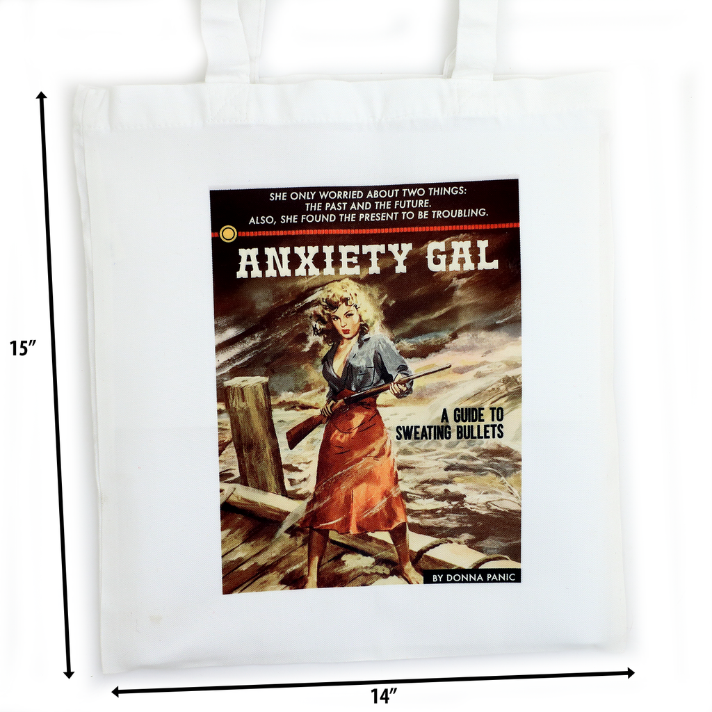 Anxiety Gal Tote Bag, Gift for reader or book lover