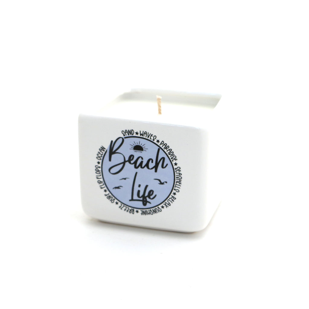 Beach Life unscented candle, hand poured soy candle