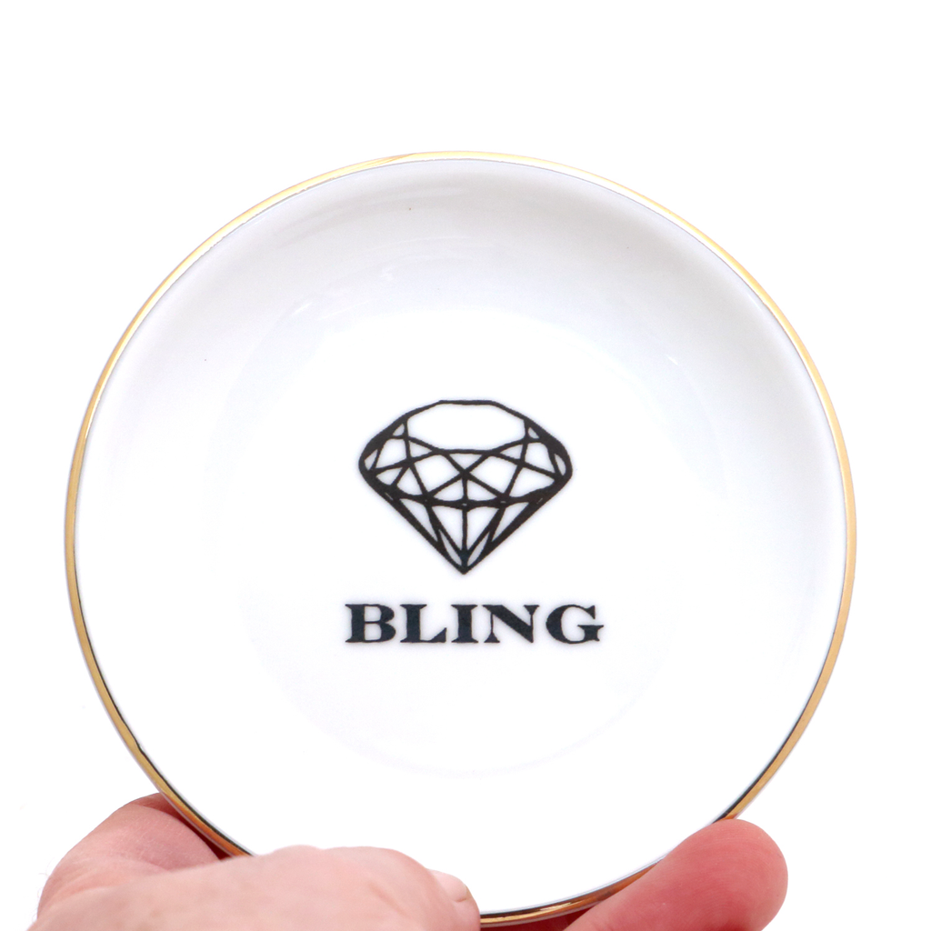 Bling Ring Dish, ringholder with 22K Gold accent