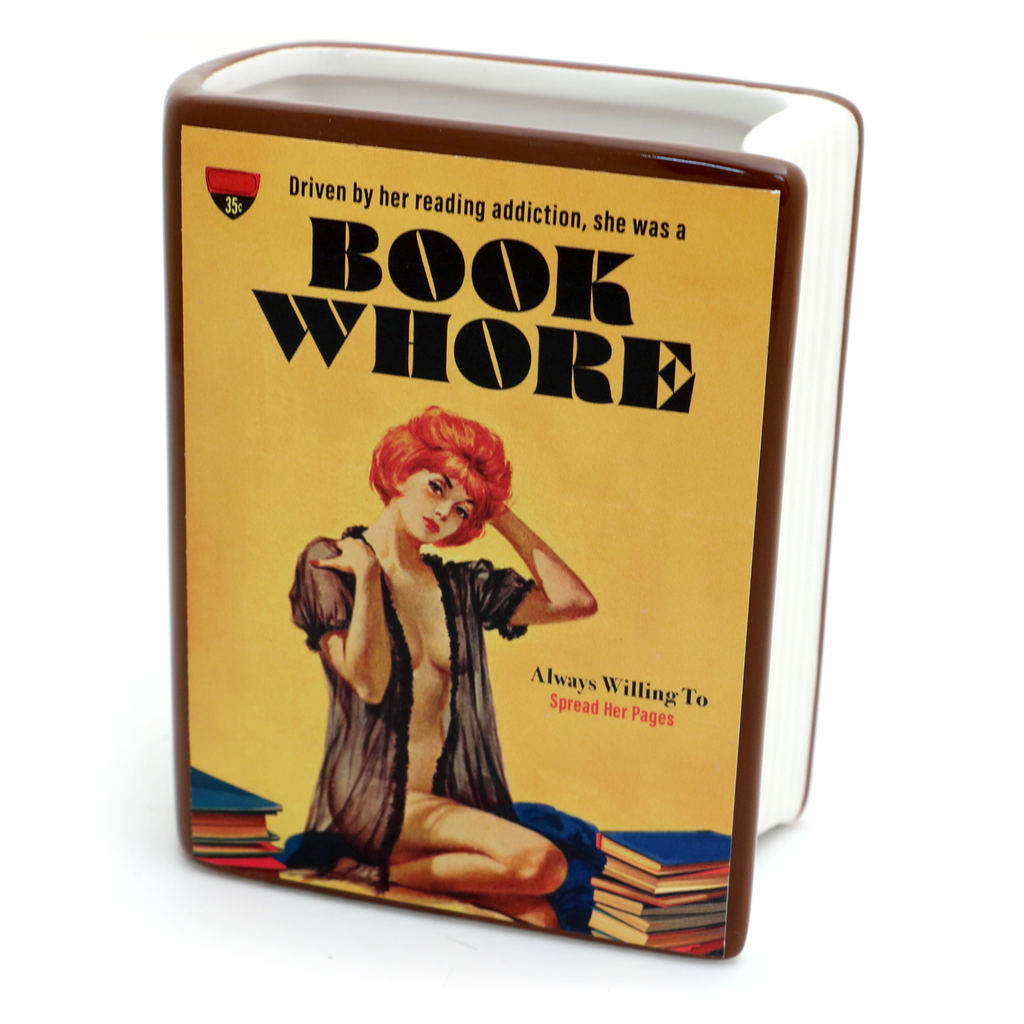 Book Whore Book pencil holder, vase, gift for reader