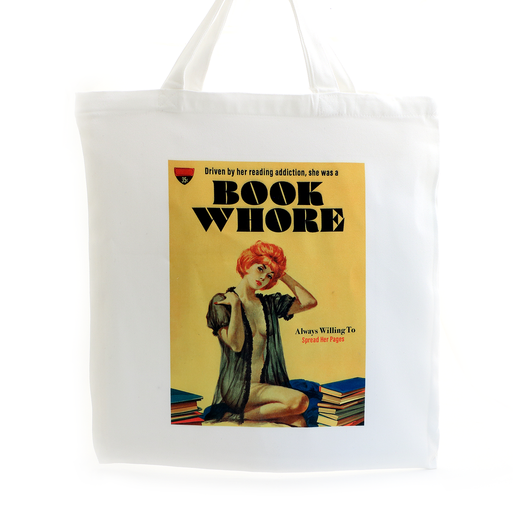 Book Whore Tote Bag, Gift for Reader