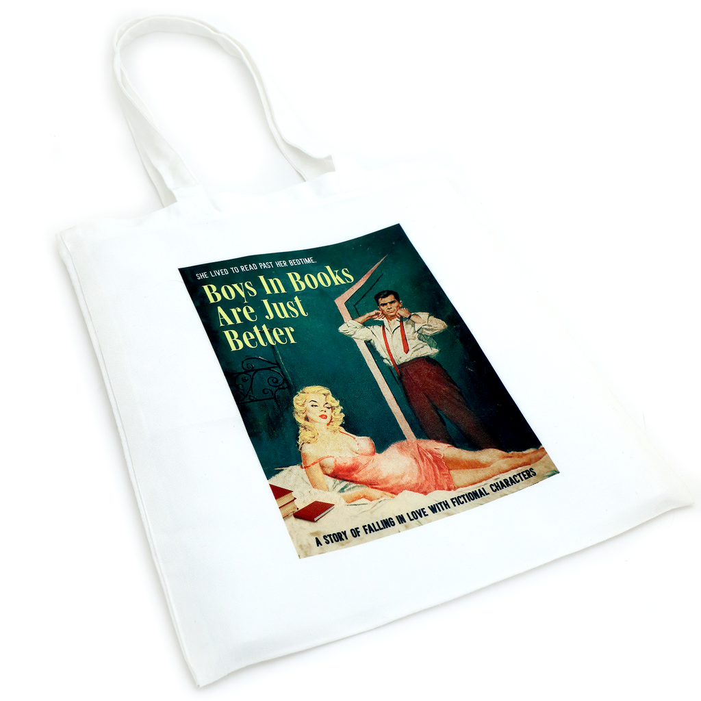 Boys in Books Tote Bag, Gift for reader or book lover