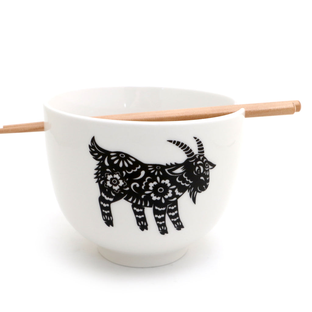 Goat noodle bowl, chopsticks, pho, ramen bowl Chinese Zodiac