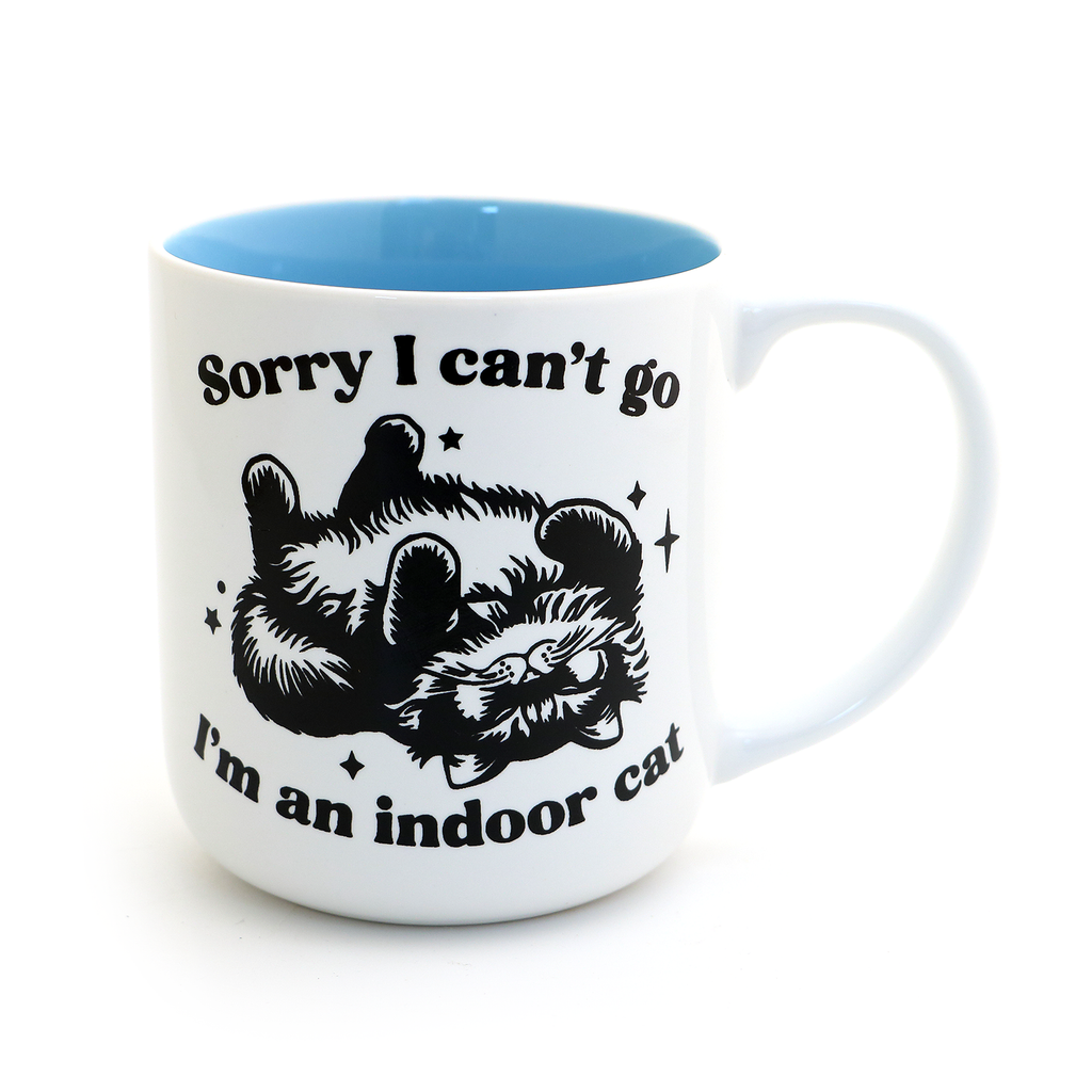 Indoor Cat mug, introverted cat lover, funny cat mug