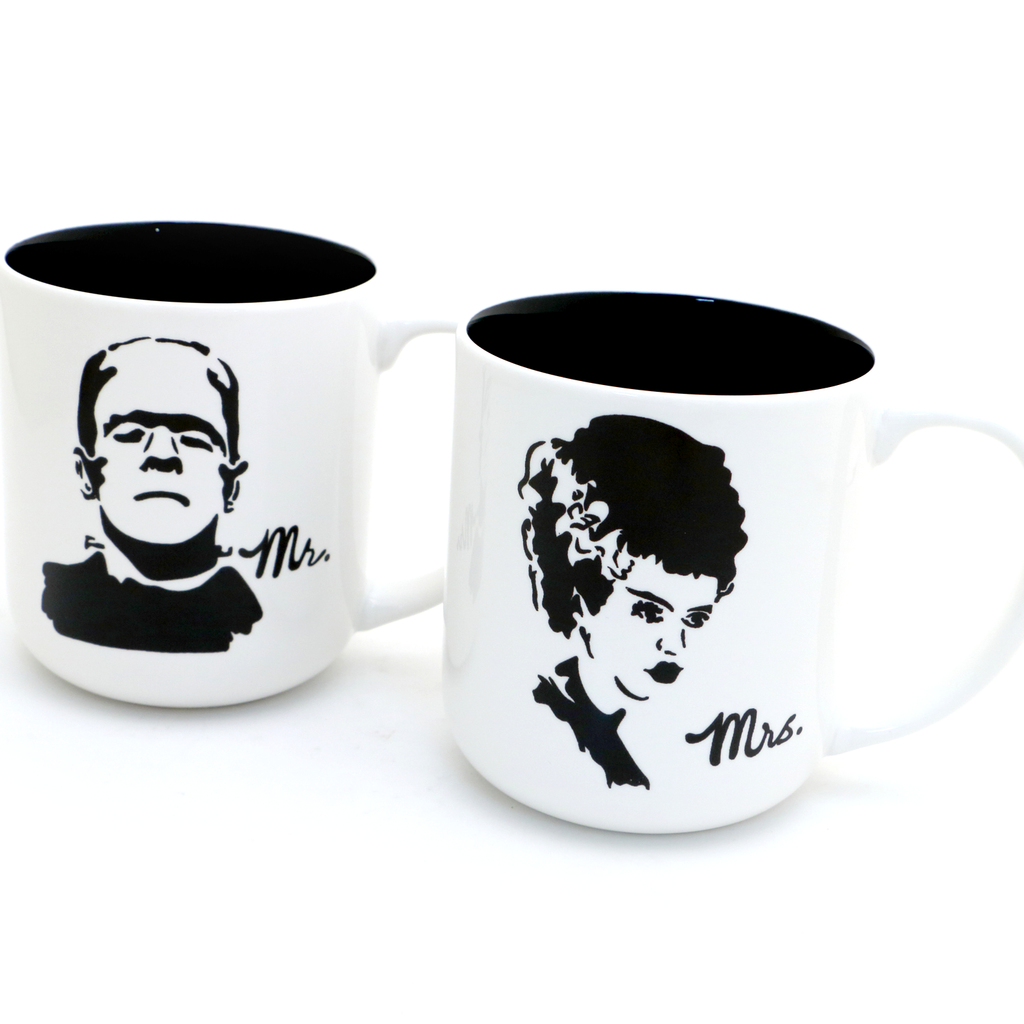 Mr. and Mrs. Frankenstein 16 oz. Made for Each Other Mug Set