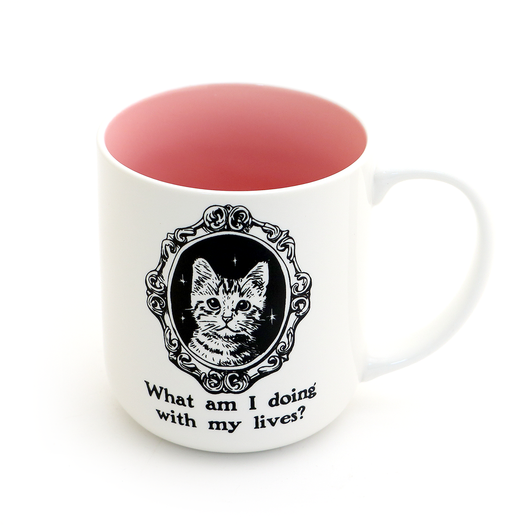 9 Lives, What am I Doing With my Lives cat mug, kitten, SIC mug