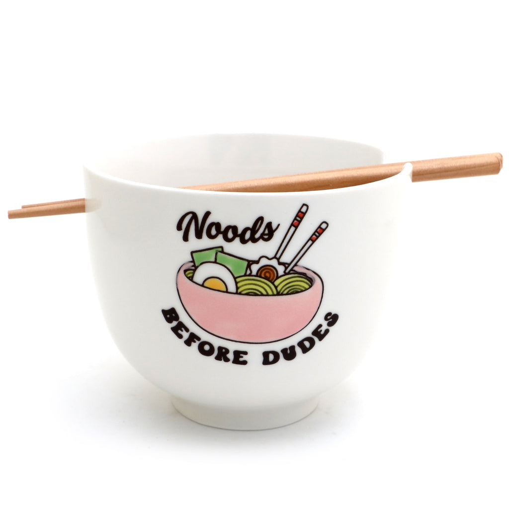 Noods Before Dudes noodle bowl, chopsticks, pho, ramen bowl, gift for her, feminist gift