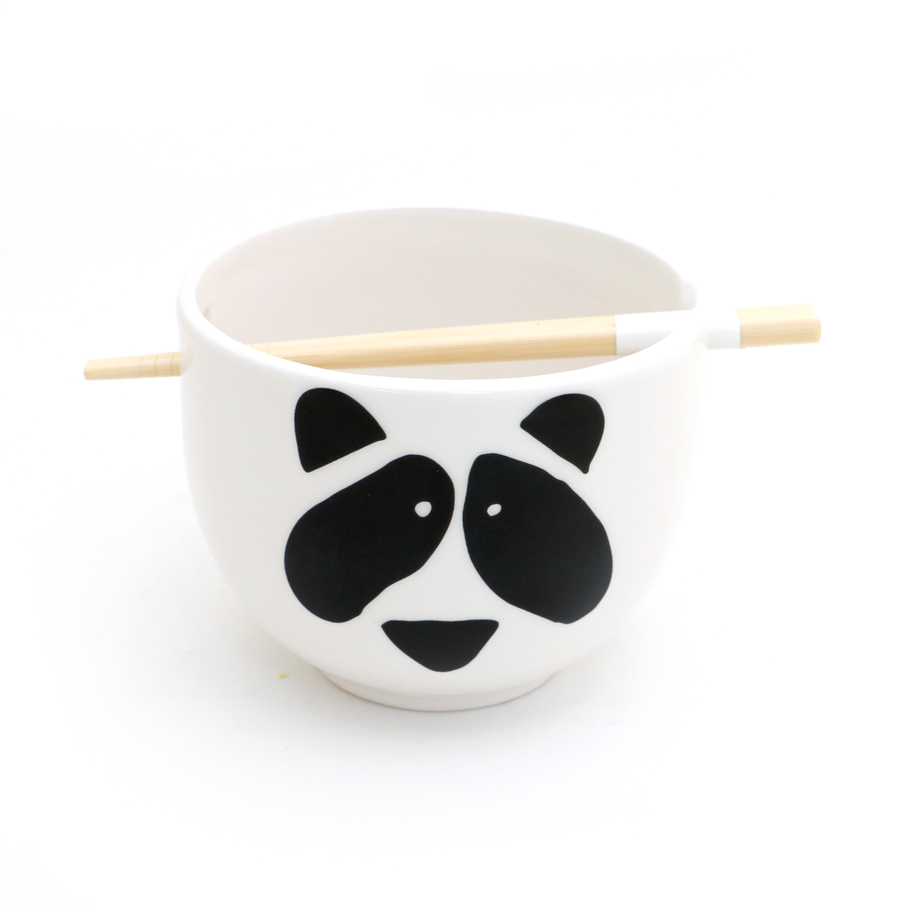 Panda ramen bowl, chopsticks included,noodle bowl