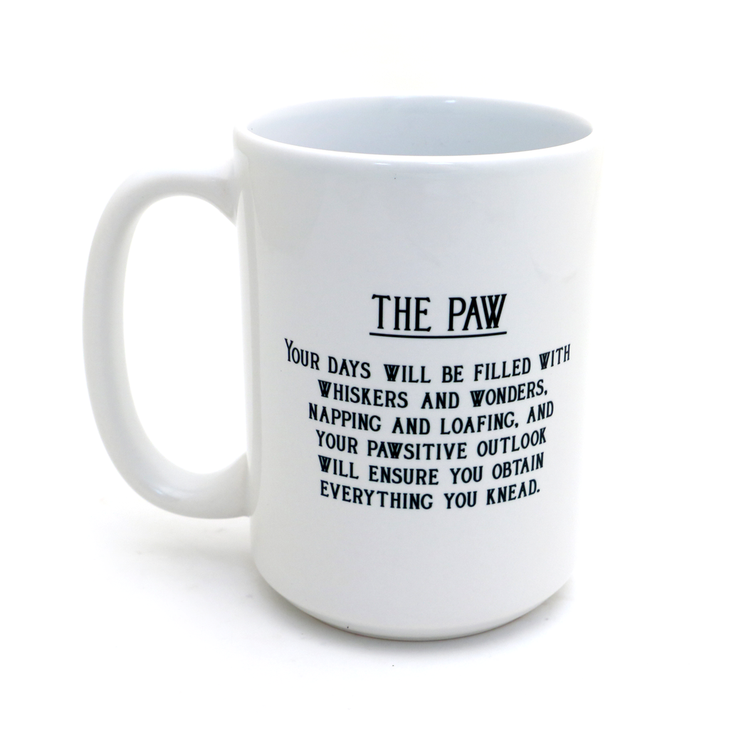 The Paw, tarot card mug, funny gift for cat lover, fortune teller mug