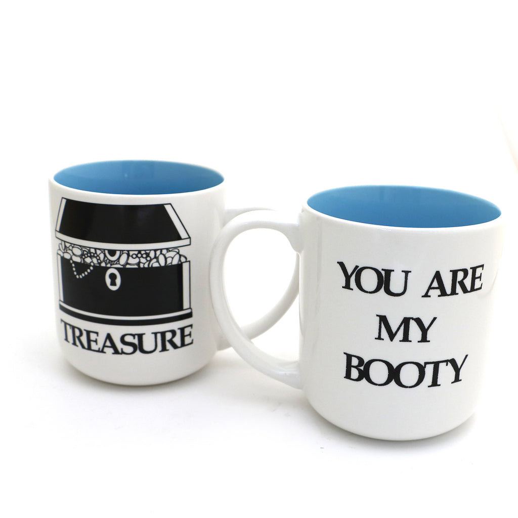 Pirate and Treasure 16 oz.  Beach Wedding gift, Mr. and Mrs. mugs