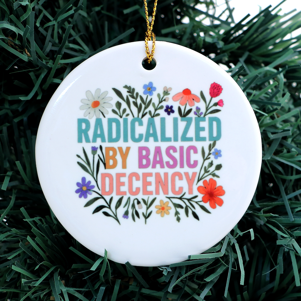 Radicalized by Basic Decency Ornament, Funny Christmas Ornament