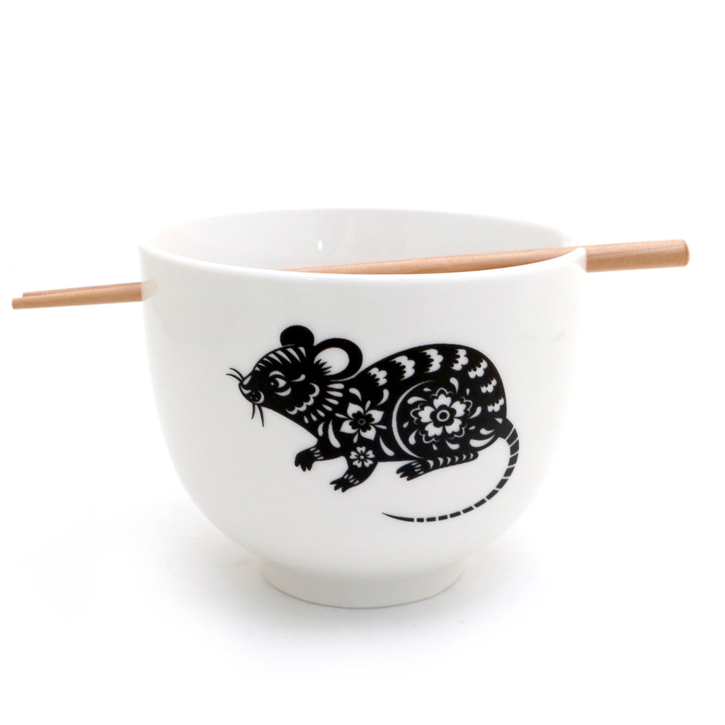 Year of the Rat noodle bowl, chopsticks, pho, ramen bowl Chinese Zodiac