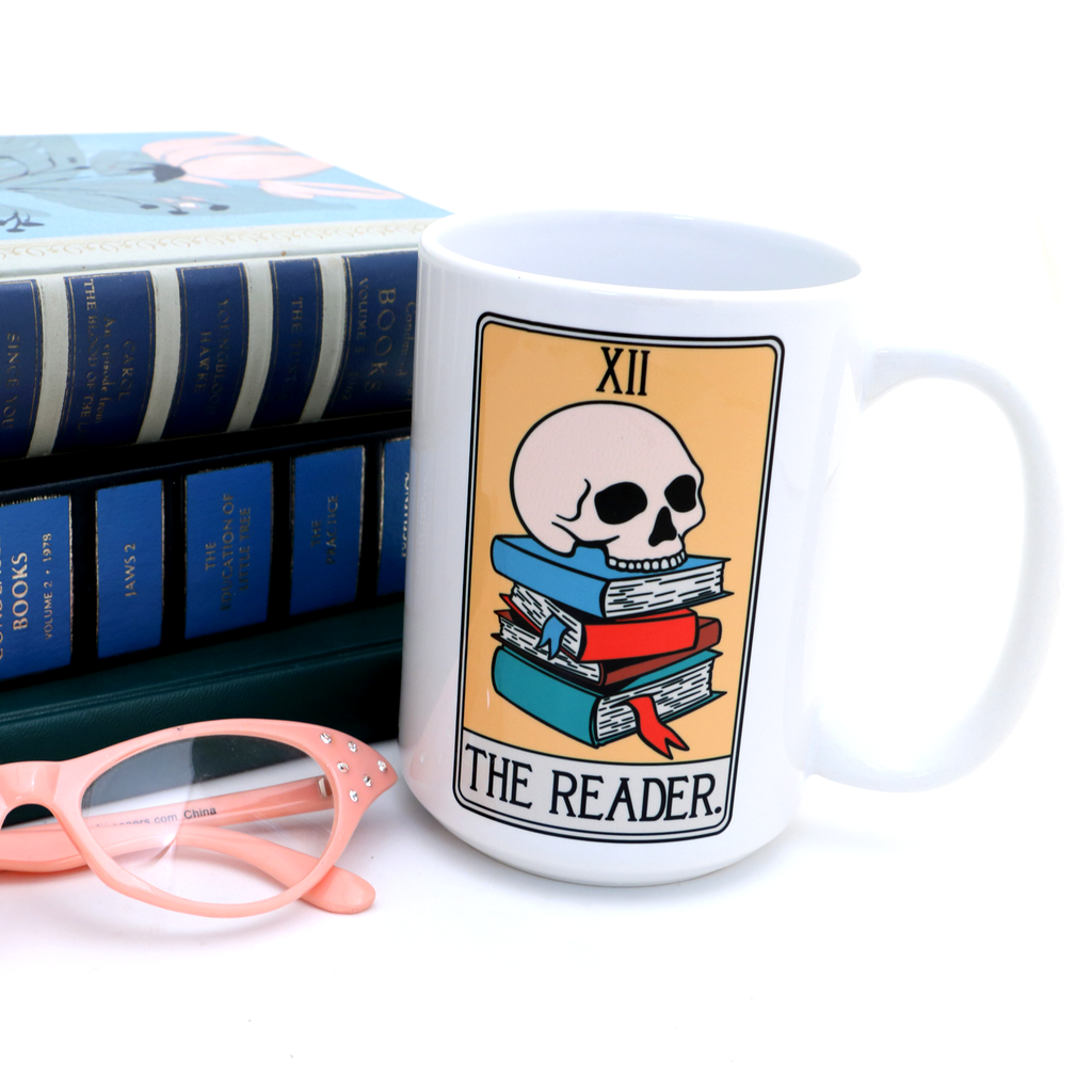 The Reader, tarot card mug, funny gift for book lover, fortune teller mug