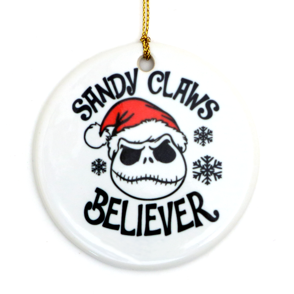 Nightmare Before Christmas ornament, Sandy Claws Believer, Jack Skellington