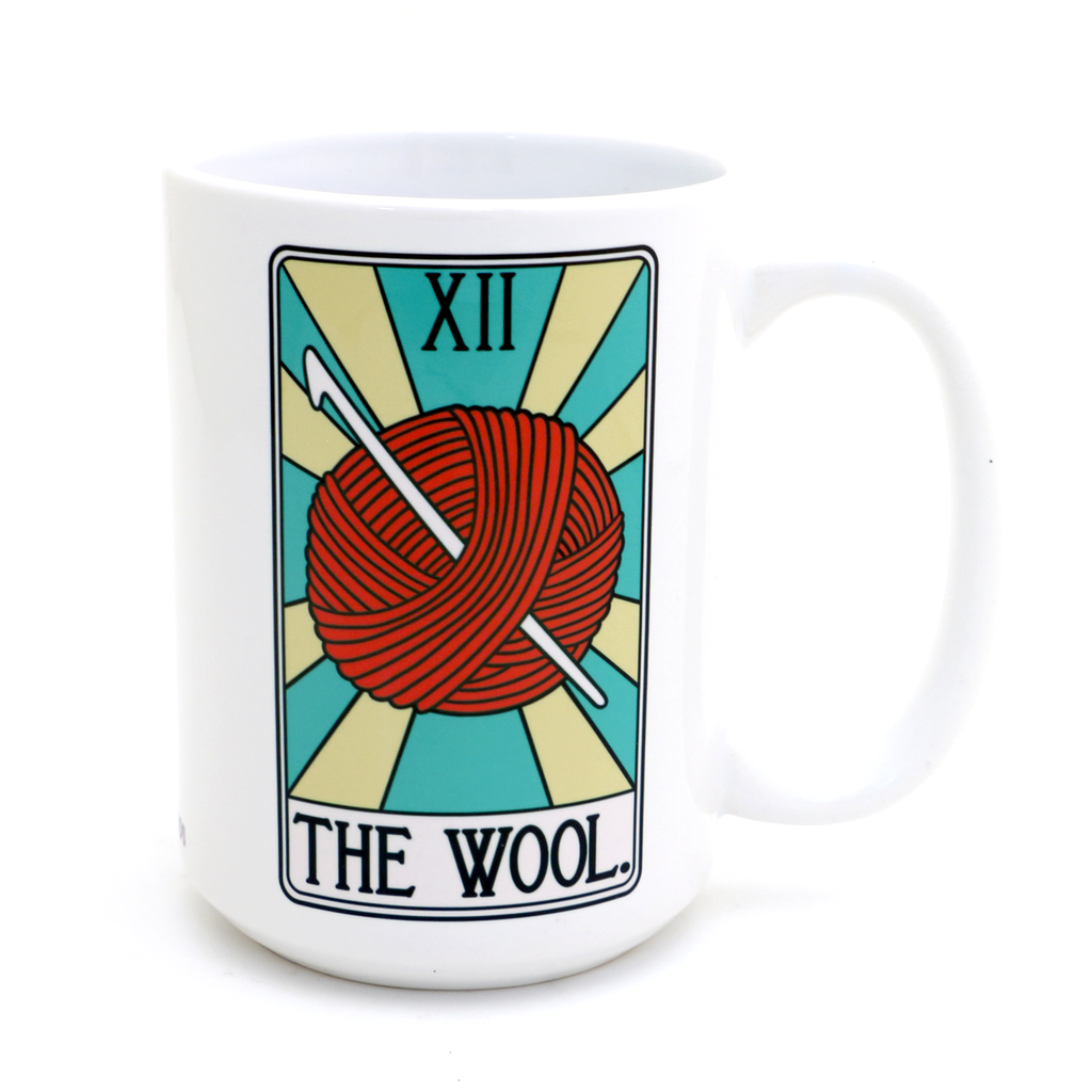 The Wool, tarot card mug, funny crochet mug