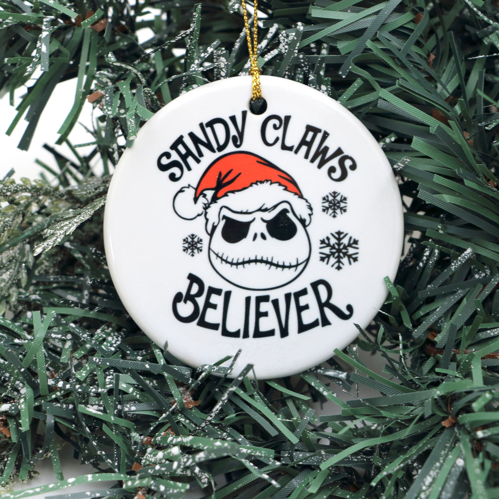Nightmare Before Christmas ornament, Sandy Claws Believer, Jack Skellington