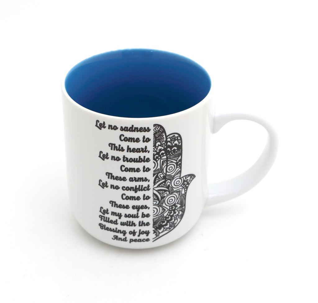 Hamsa Blessing mug, Judaica by Lorrie Veasey