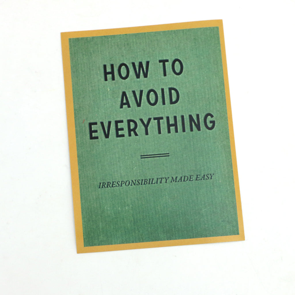 How To Avoid Everything book cover sticker, large sticker