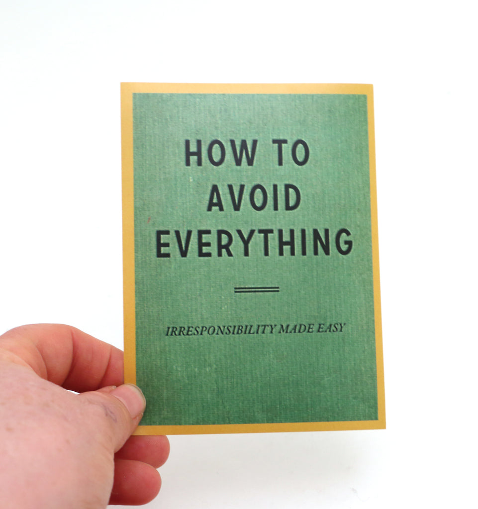 How To Avoid Everything book cover sticker, large sticker