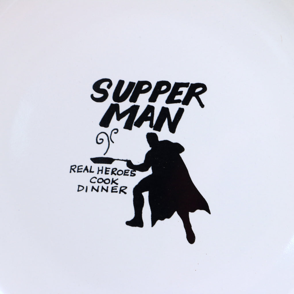 Funny plate, Supper Man, serving platter, gift for him, men cooking
