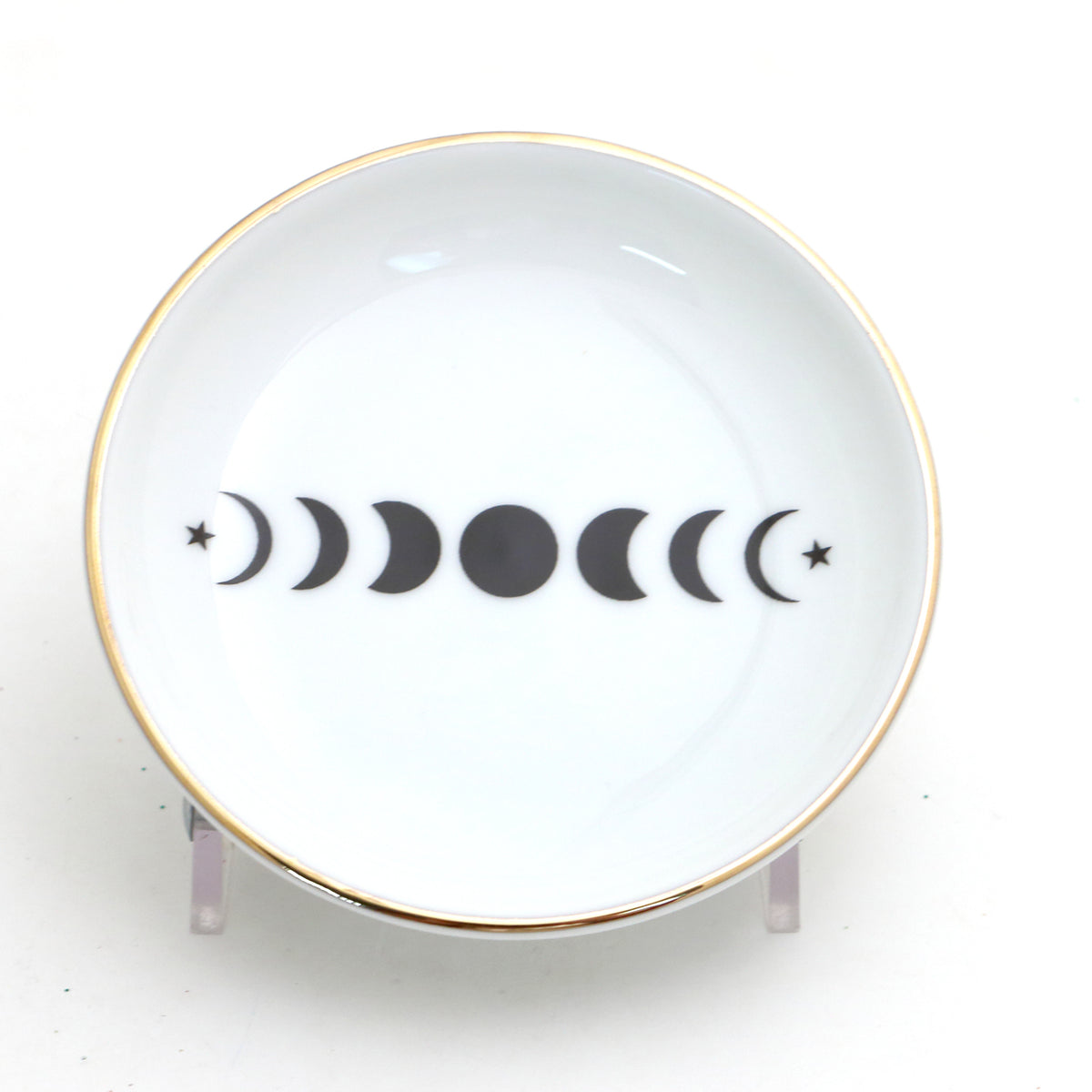 Phases of the Moon ring dish, ring holder with 22 K gold, celestial gi ...