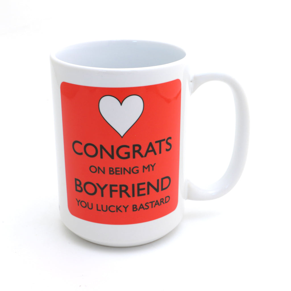 Boyfriend, Lucky Bastard mug, Can be Personalized, Valentines Day gift for Him
