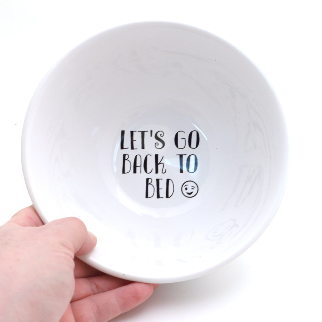 Let's Go Back To Bed, Funny cereal bowl