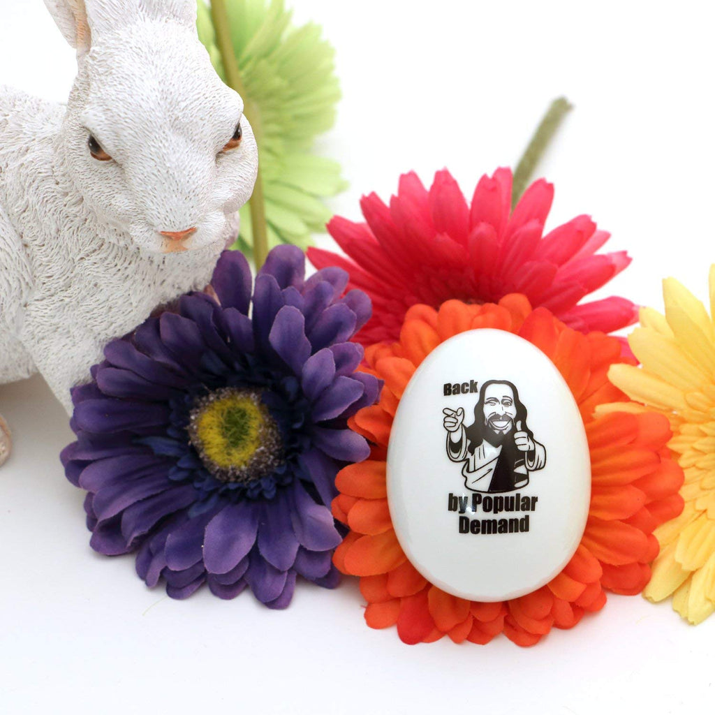 Porcelain Easter egg, Jesus is Back by Popular Demand, Funny Easter egg