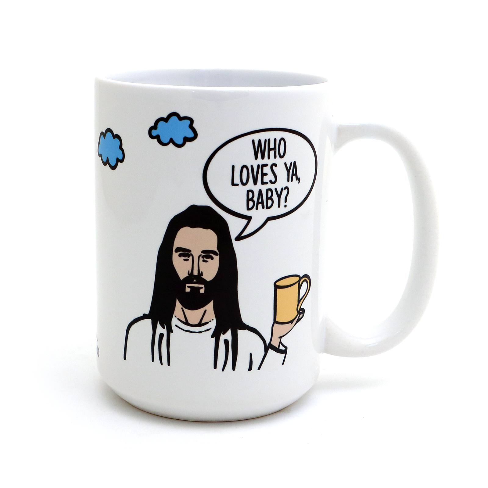 LookHUMAN Ah, Men Gay Jesus Mug White 15 Ounce Ceramic Coffee Mug