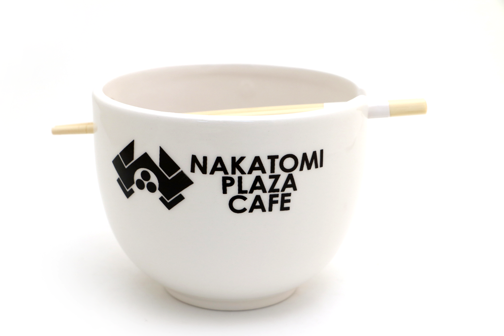 Nakatomi Plaza Cafe chopstick bowl, noodle bowl, Die Hard bowl with chopsticks