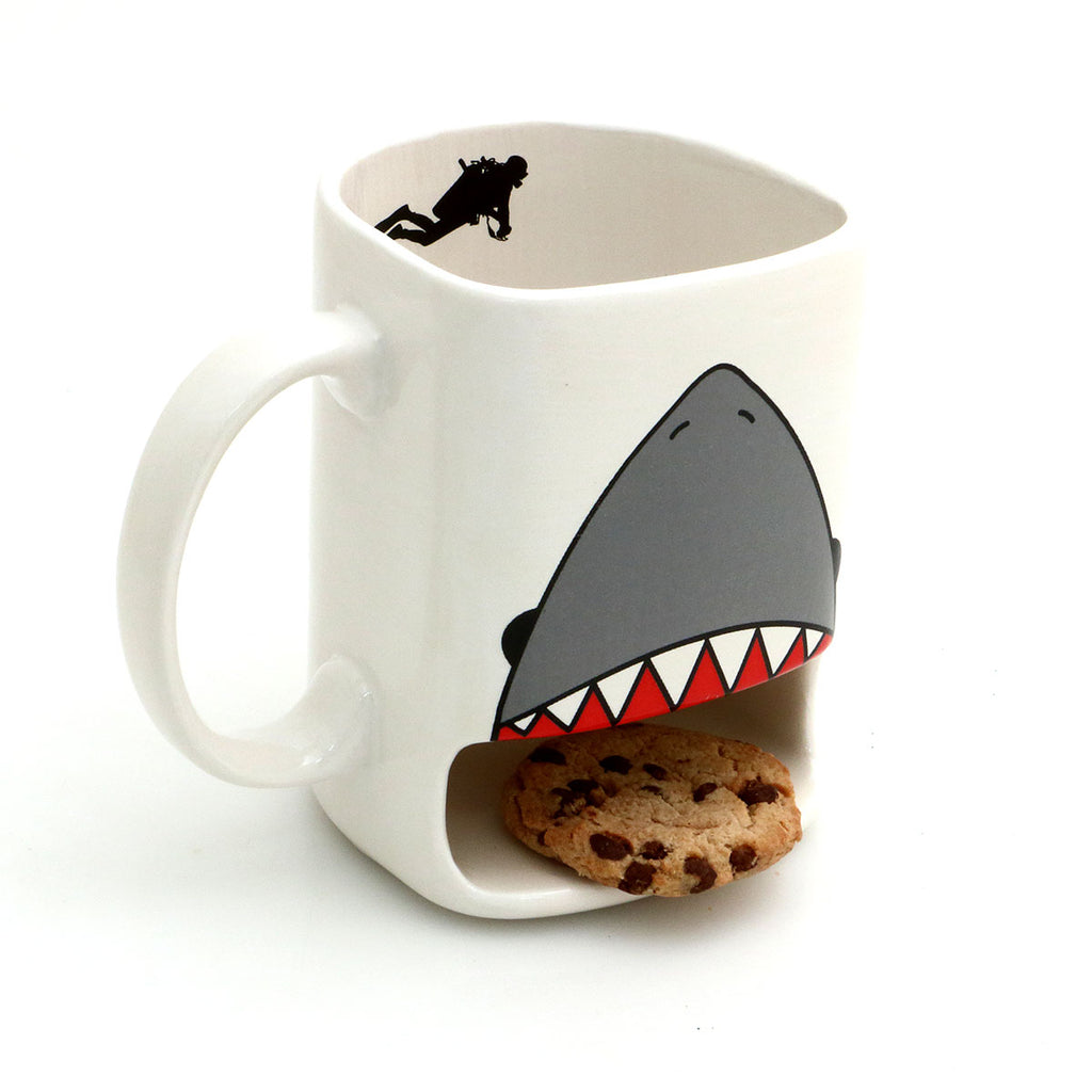 Know someone with a sweet tooth and a love of toothy fish? This is a handmade mug created in my New