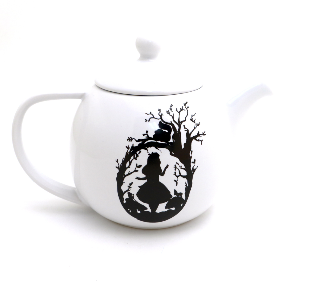 Alice in Wonderland round teapot, Mad Hatter teapot, tea for one