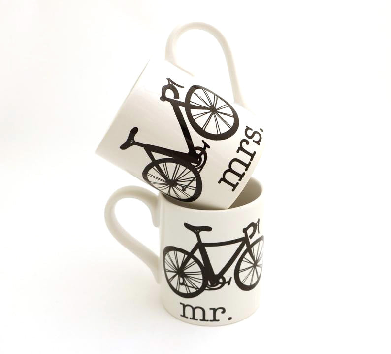 Mr. and Mrs. Bike Mug Set