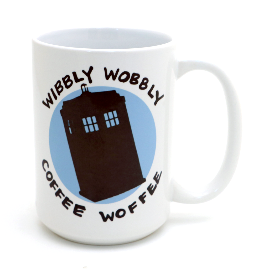 Doctor Who 15 oz. mug Wibbly Wobbly Coffee Woffee