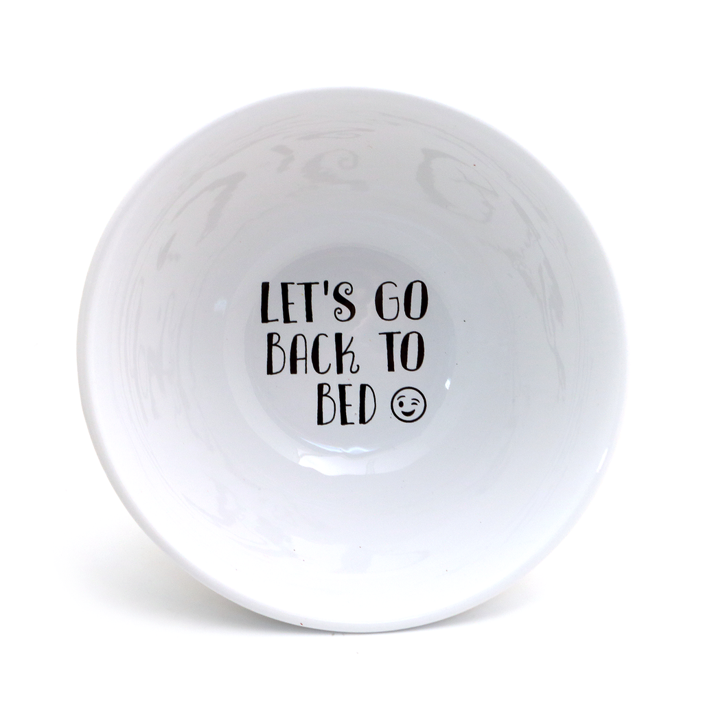 Let's Go Back To Bed, Funny cereal bowl