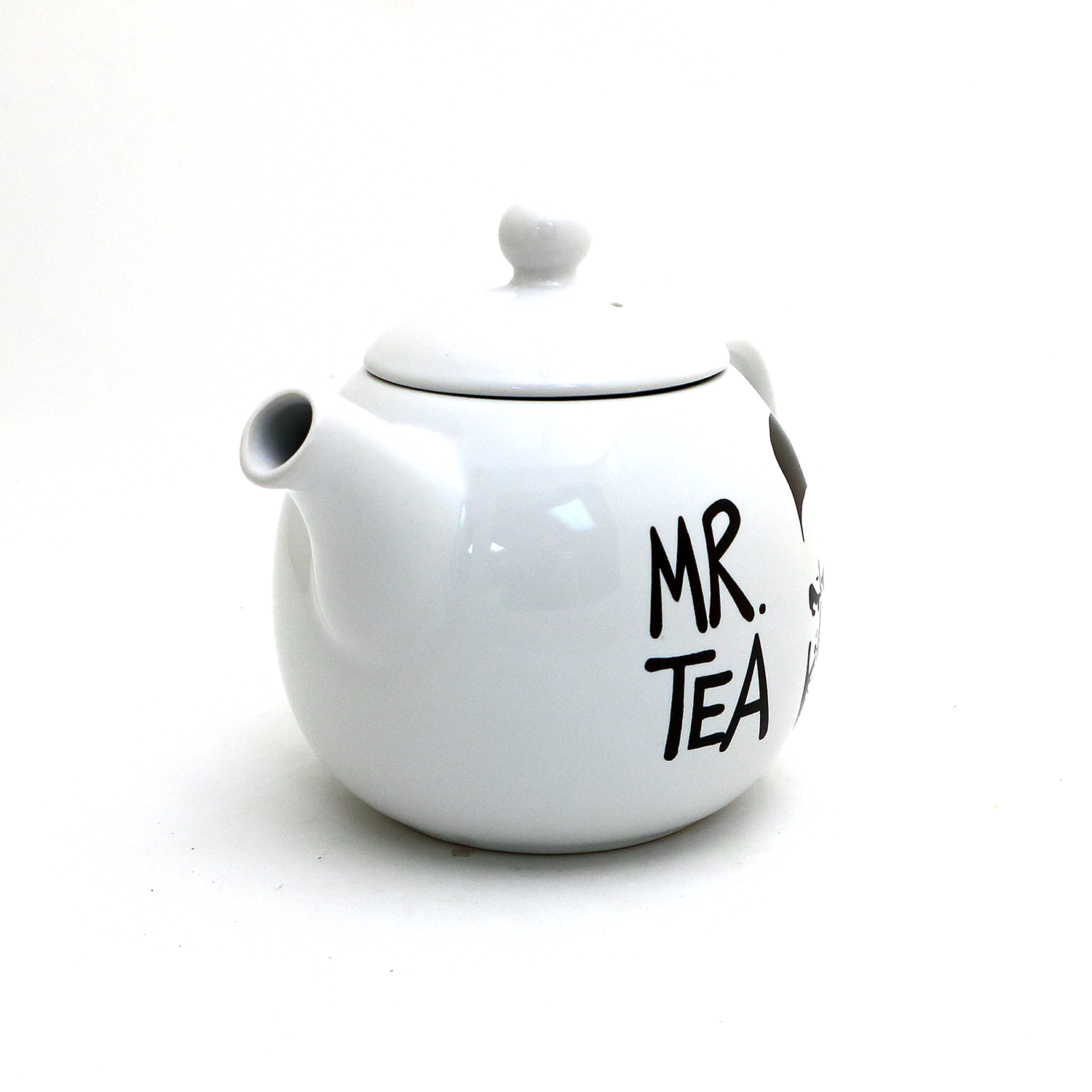 Mind Reader Individual Ceramic Tea Set Teapot and Teacup with Lid and  Saucer,12 oz Pot, 10 oz Mug, White 