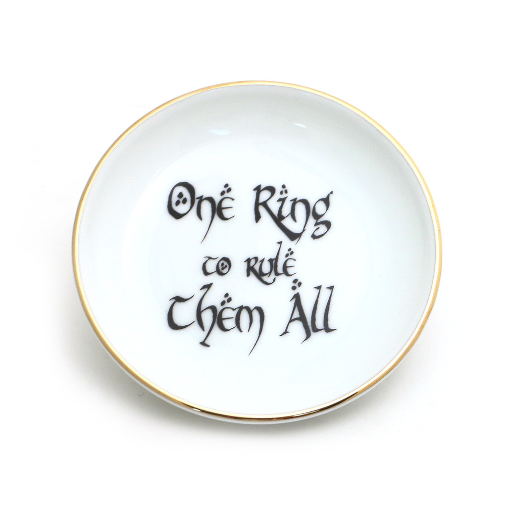 The Hobbit, LOTR, One ring to Rule Them All ring dish with 22K gold accent