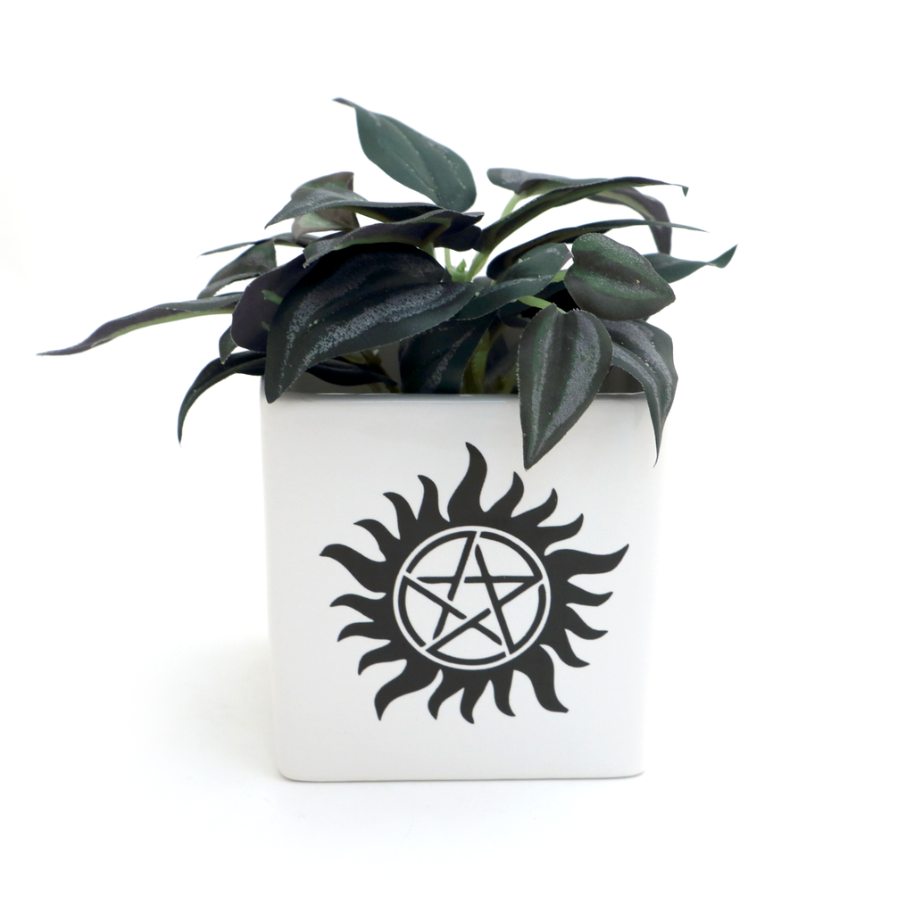 Pentagram, candle holder or planter, square pot