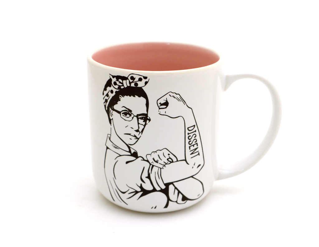 OOPS SALE Pink RBG mug, Ruth Bader Ginsburg mug, Dissent