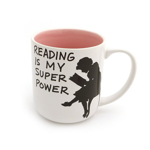 
Reading is my Super Power Mug- Pink InteriorPerfect gift for a Book lover. This handmade stoneware