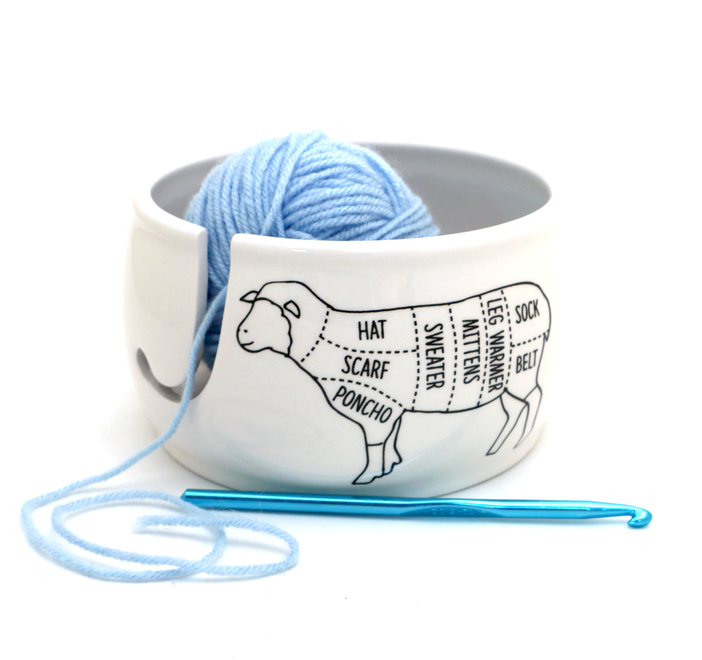 Kitty Ears ceramic yarn bowl, cat yarn bowl, crochet and knitting gift –  LennyMud