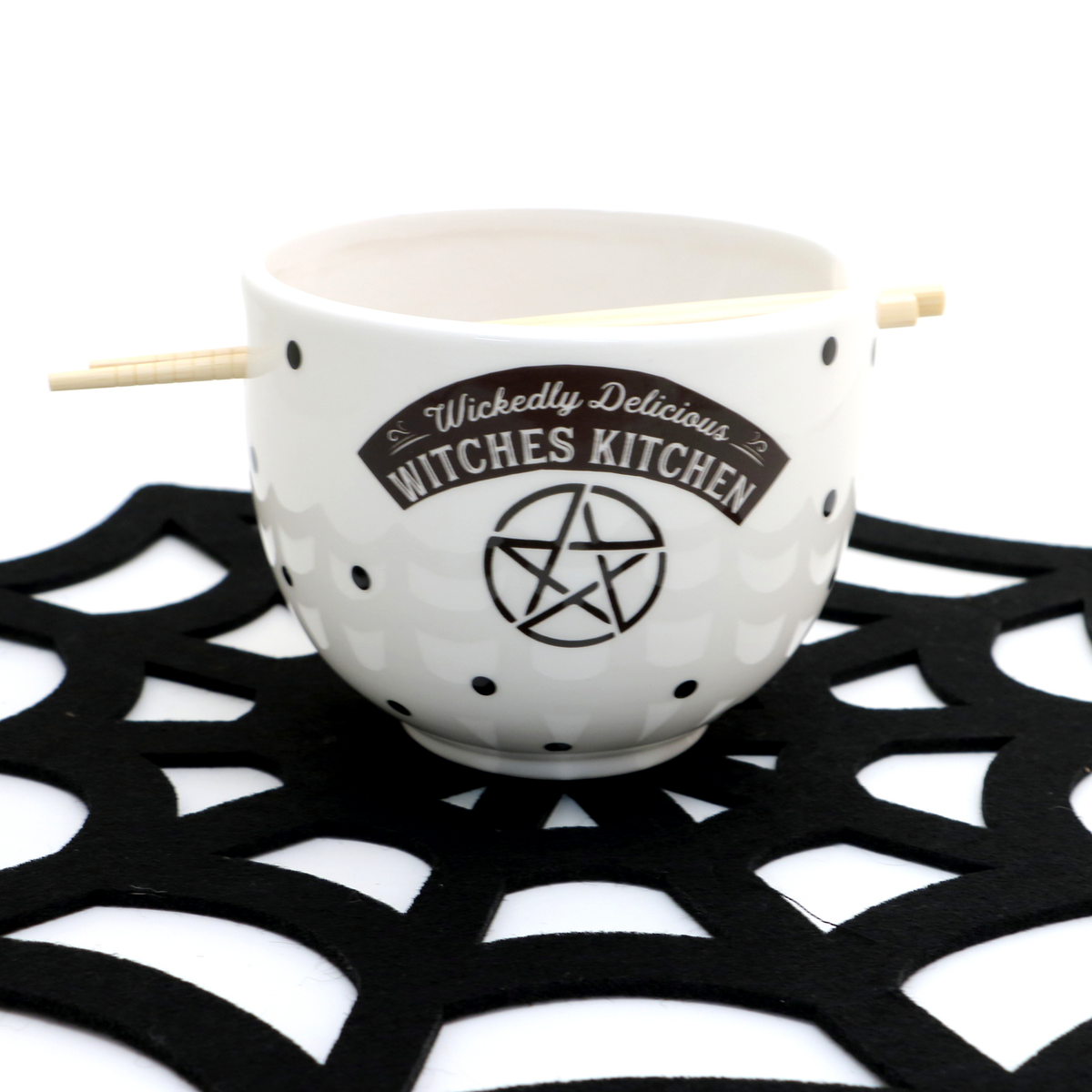 Witch noodle Bowl, Witches Kitchen, bowl with chopsticks LennyMud